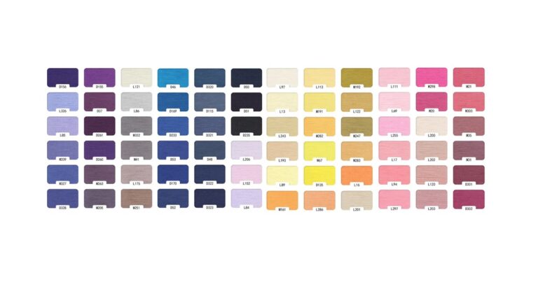 Stock yarn colour range used for custom grip sock production